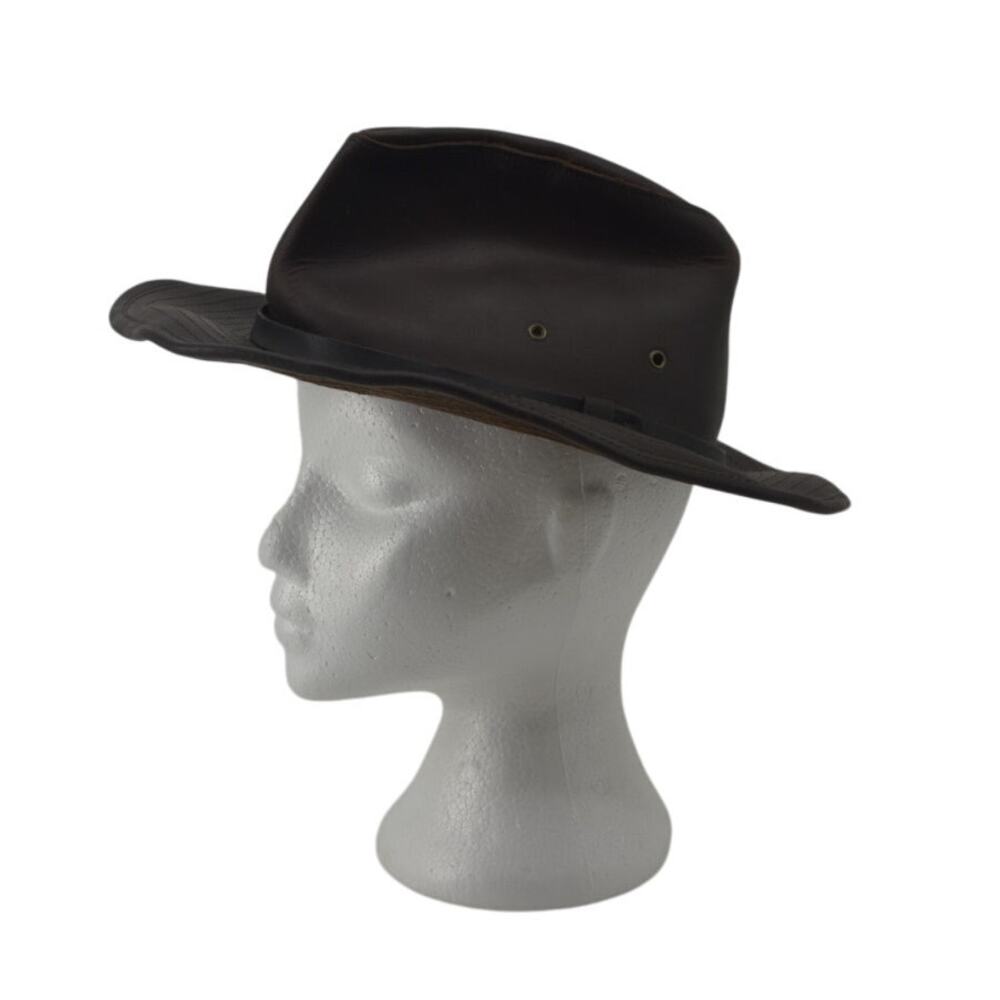 Henschel Hat Co. USA Dark Brown Oiled Leather Size M Cowboy